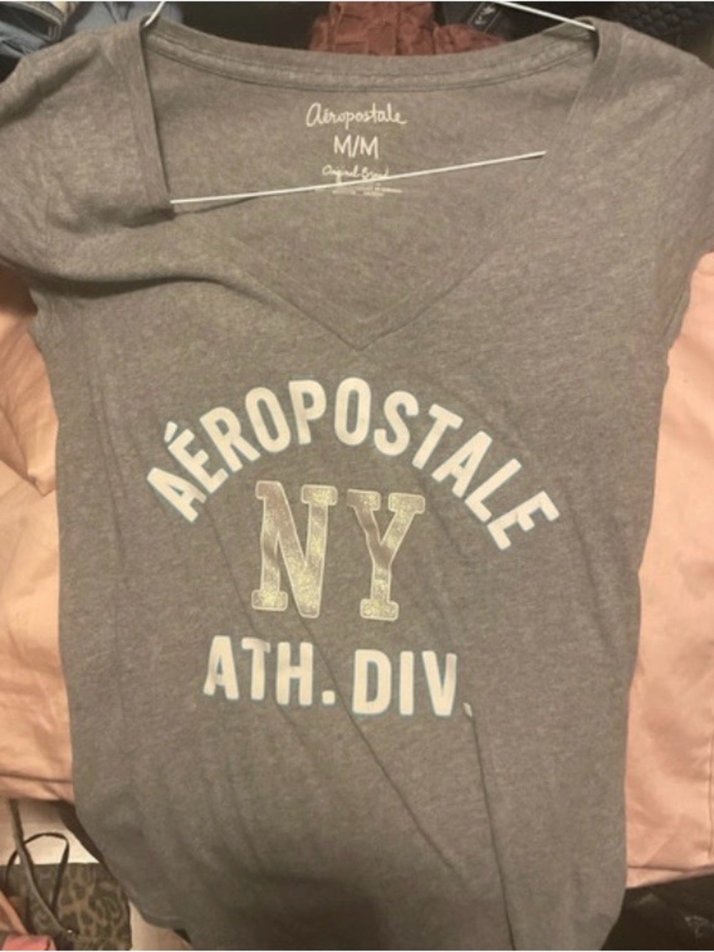 Aeropostale Gray NY Ath. Div shirt